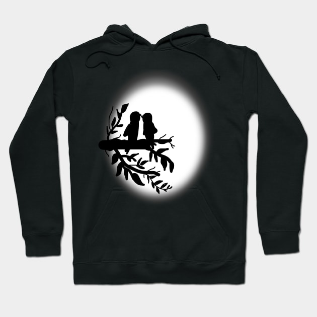 love birds in moonlight Hoodie by RAK20